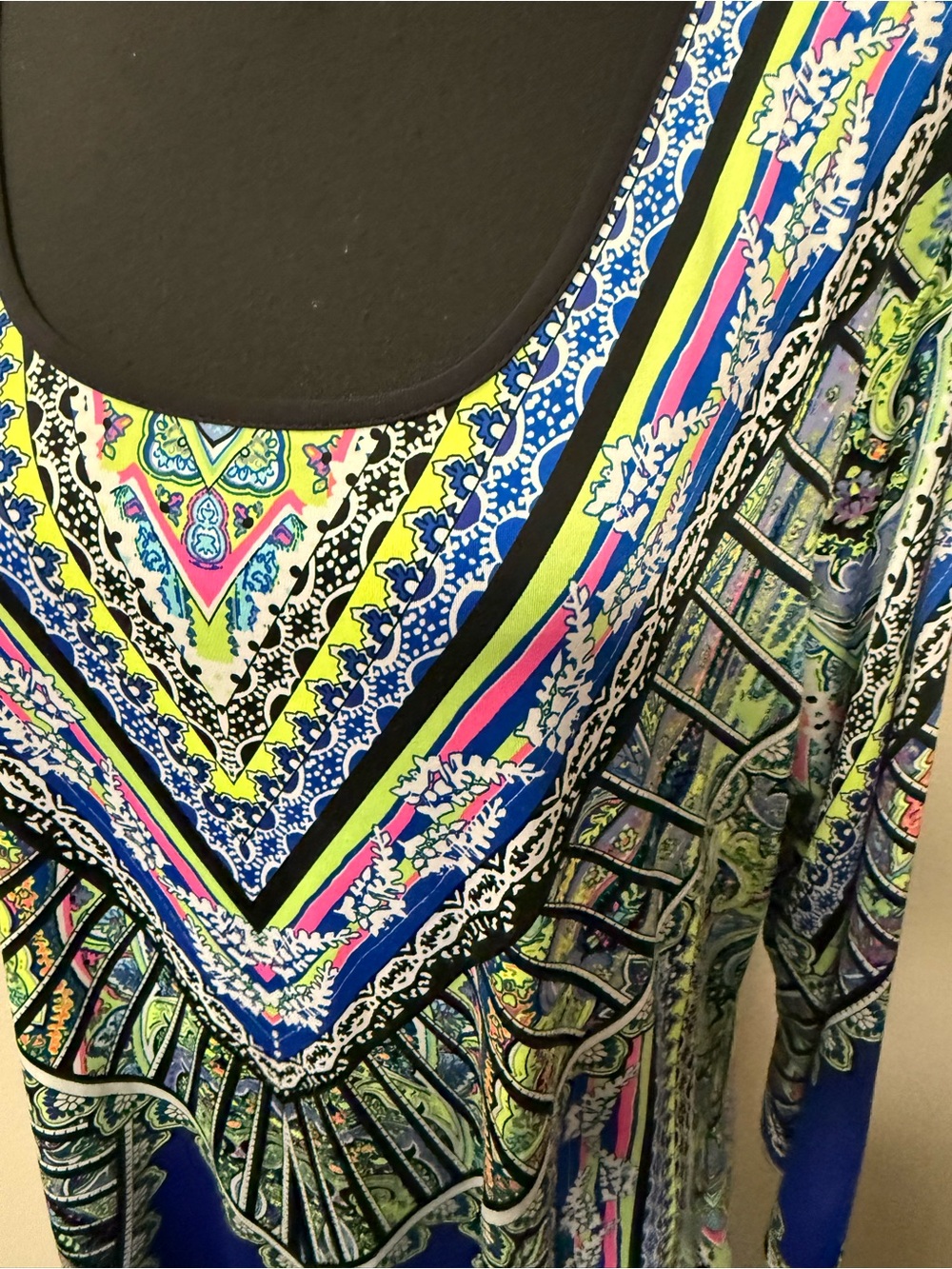 NYGARD Multicolor Boho Tunic Top Plus Large Handkerchief Hem Festival Chic - Picture 3 of 8